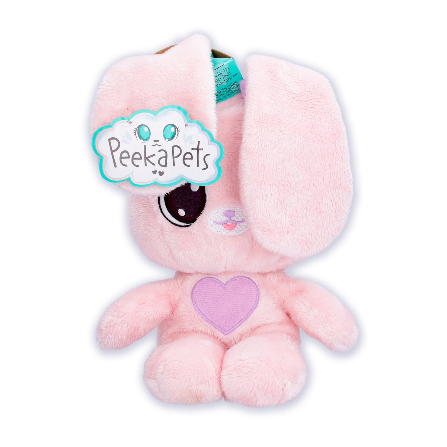 Peekapets Peek-A-Boo- Bunny Pink Plush - Stuffed Animal, Plush Doll - Great Gift for Kids Ages 1-3